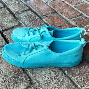 Brand new Sperry Blue Slip-On Sneakers with Canvas Design